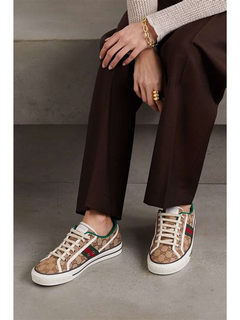 gucci tennis 1977 apple print sneakers|gucci 1977 tennis shoes women's.